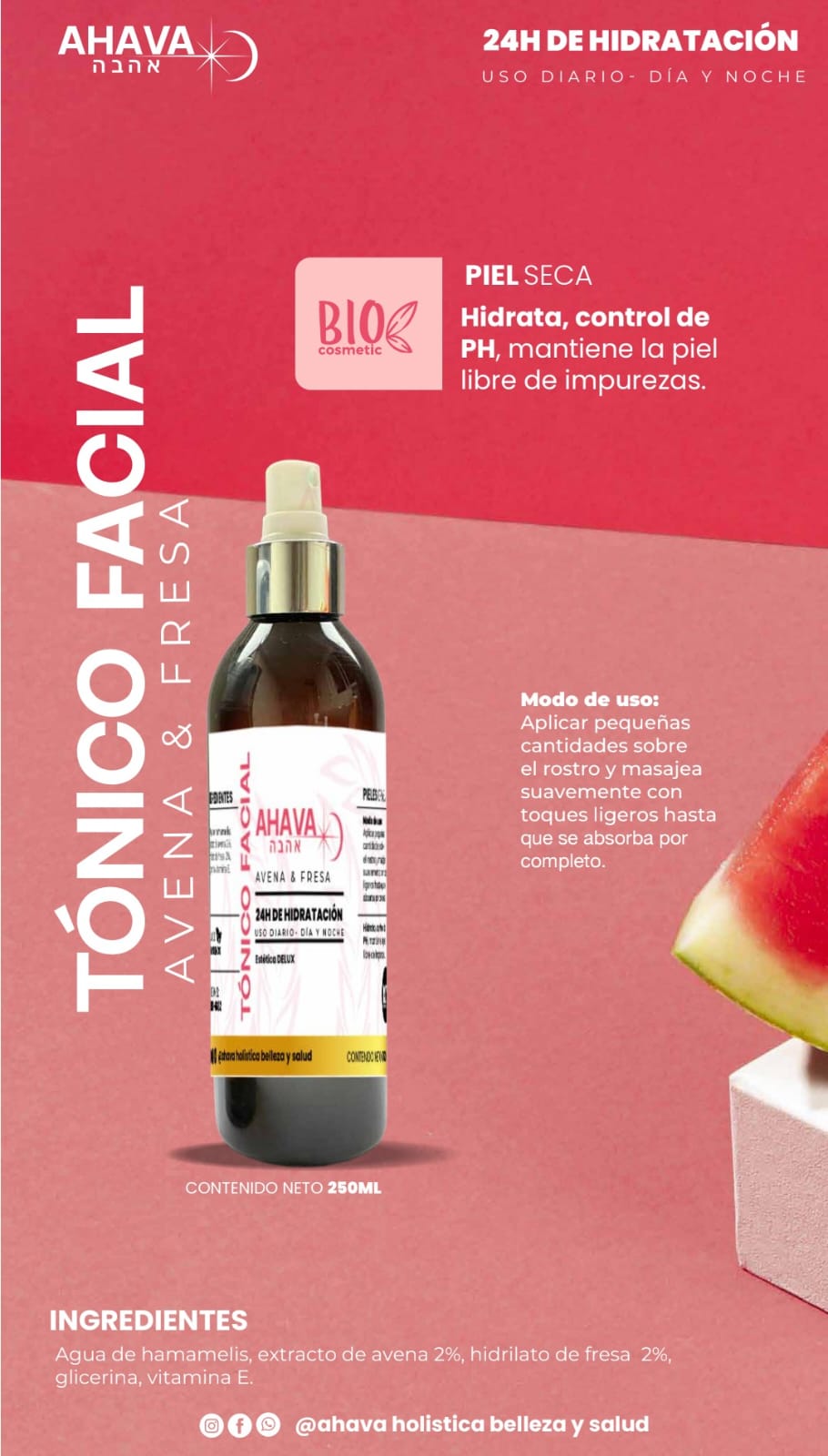 TONICO FACIAL AVENA Y FRESA